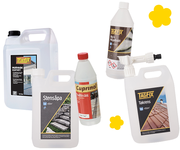 Vårstäda ute med rengöringsmedel