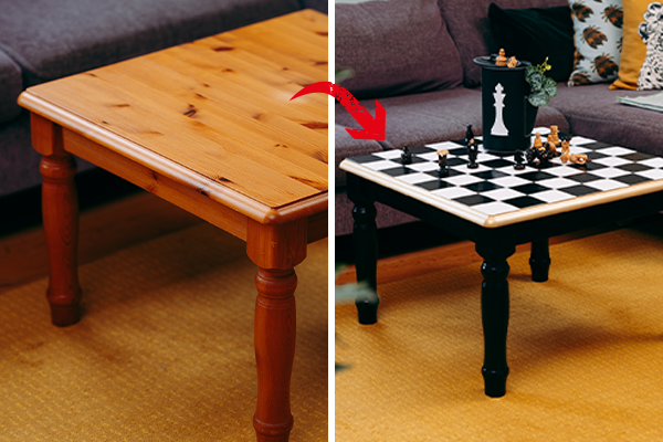 Före- och efterbild på spelbord