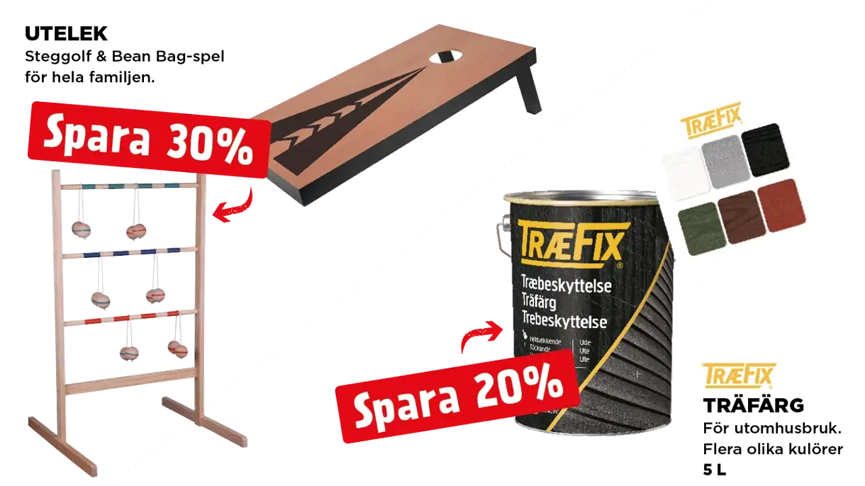 Kampanjpris utelek & träfärg