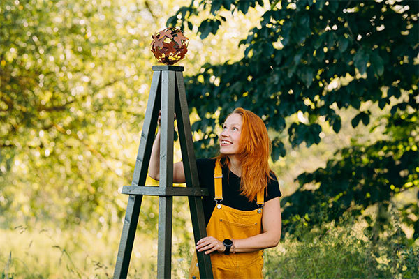 DIY spaljé trä utomhus