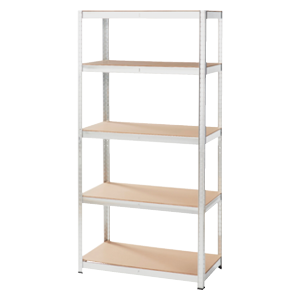 Lagerhylla i stål och MDF