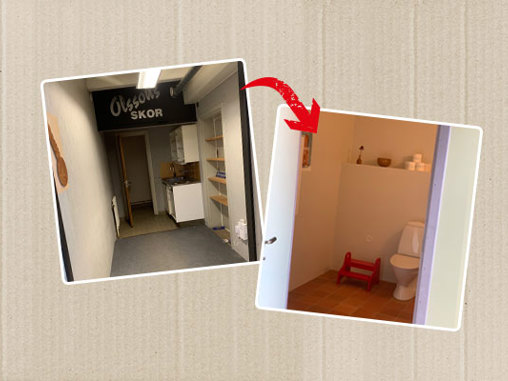 Toalett till konstmötesplats