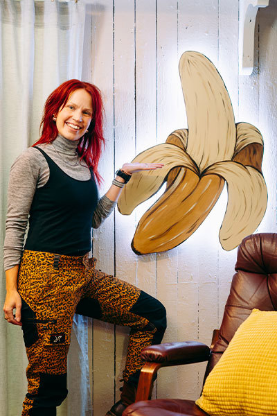 Kajsa Stina och bananlampa