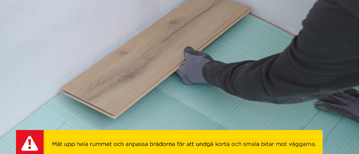 Lägga klickgolv - uppmätning